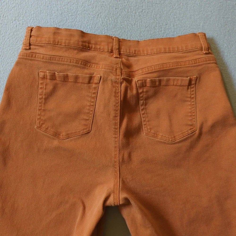 Gloria Vanderbilt Amanda‎ High Rise Tapered Jeans Burnt Orange Rust Womens 14